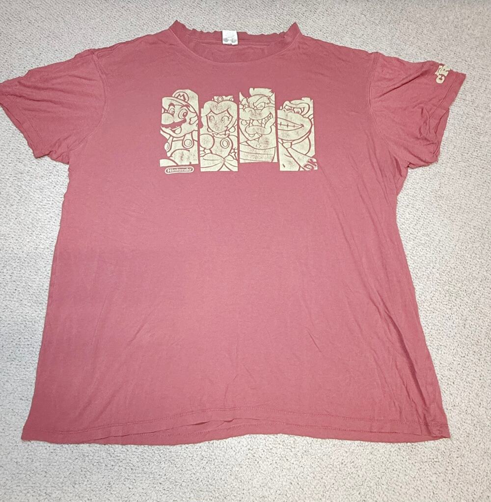 Nintendo Super Mario Characters Pink Graphic Tee XL
